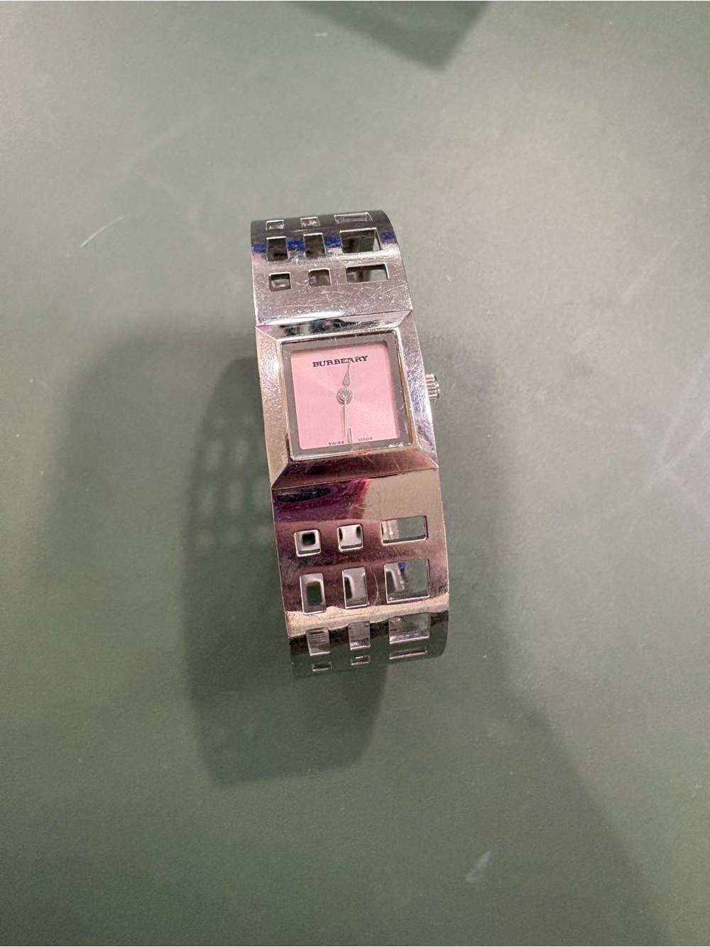 Burberry Silver Stainless Steel Cut-Out Bracelet Watch